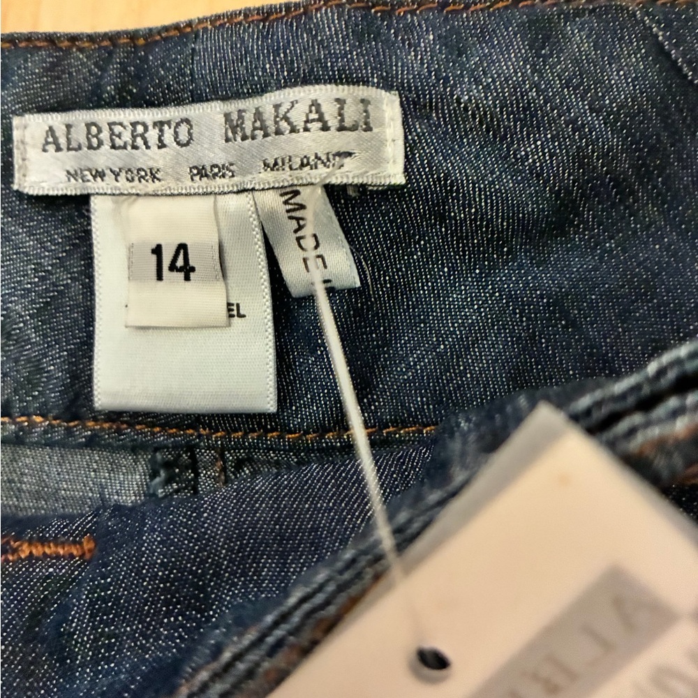 NWT Alberto Makali Wide-Leg Pleated Chambray Denim Culottes / Pants - Picture 9 of 16